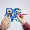 DIY Diamond Painting 7 Color Night Light Lamp Home Decoration Ornament Gift Kit(Owl)