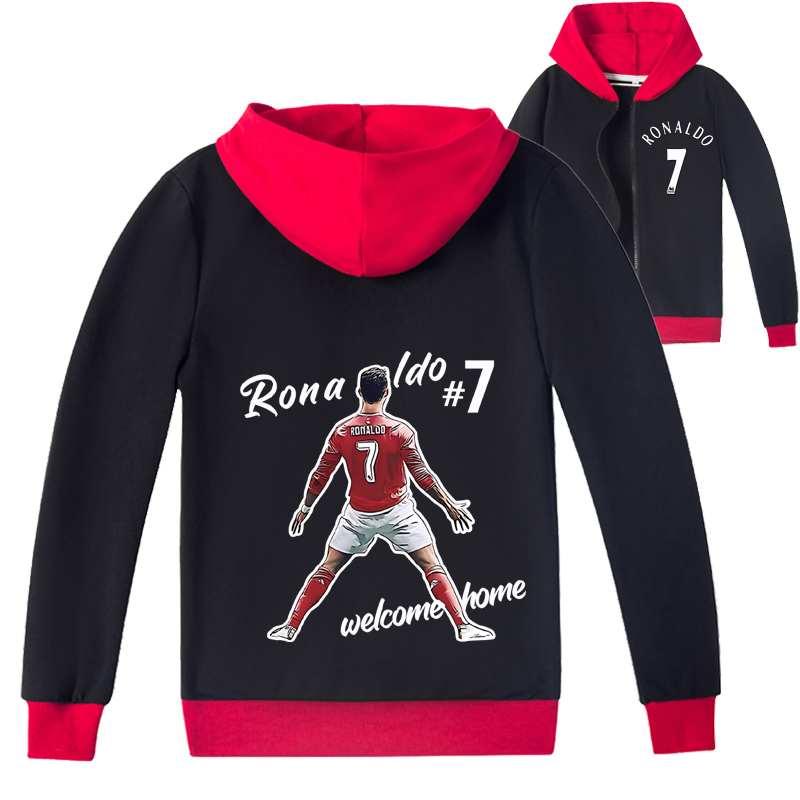 Mayoulove Kids' Cristiano Ronaldo Zip Jacket - Stylish Sportswear for Boys  Girls, Perfect for Young Fans-Mayoulove