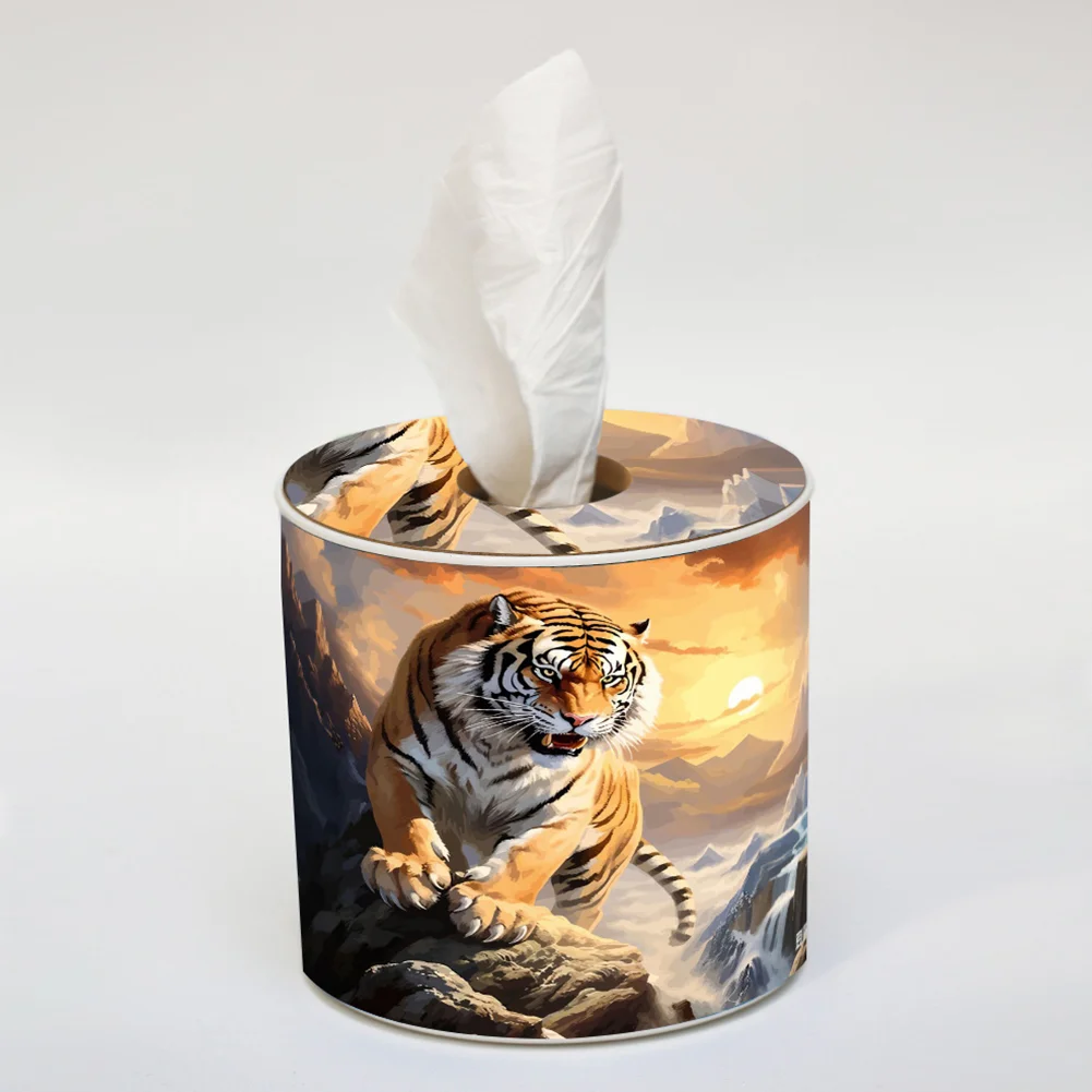 Tiger DIY Diamond Painting Handmade Tissue Holder Rhinestones Crystal Tissue Box