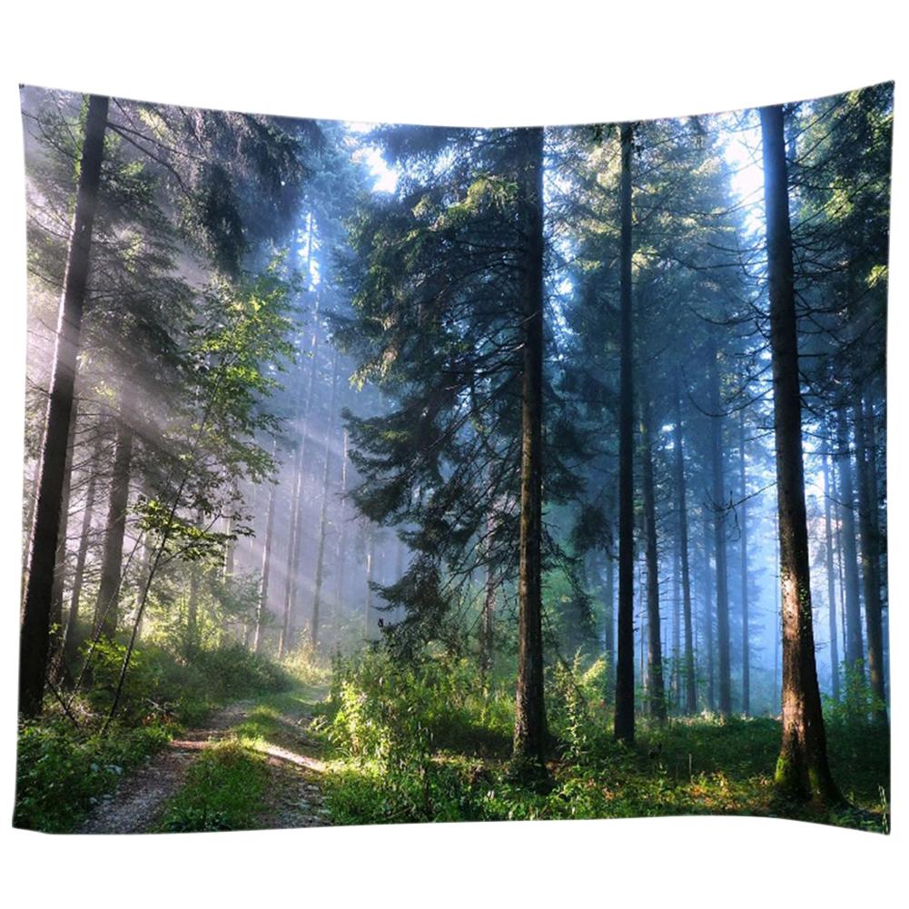

Forest Tree Print Tapestry Picnic Yoga Mat Carpet Home Decor (Woods03 L, 501 Original