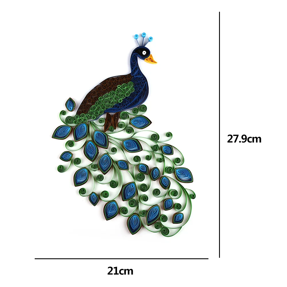DIY Handmade Material Templates Tool Set Peafowl Quilling Paper Stripes