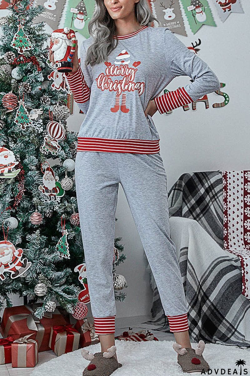 Fashion Living Print Patchwork O Neck Two Pieces