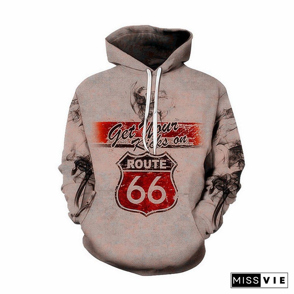 Long-Sleeved Hoodie Fashion Personality Printed Sweatshirt Autumn And Winter New Men's Casual Pullover Long-Sleeved Coat Round Neck Top Men's Clothing