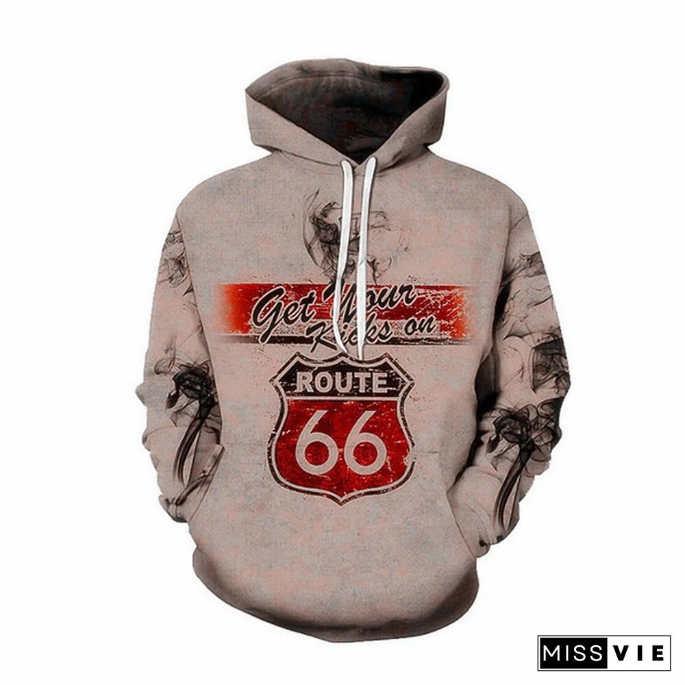 Long-Sleeved Hoodie Fashion Personality Printed Sweatshirt Autumn And Winter New Men's Casual Pullover Long-Sleeved Coat Round Neck Top Men's Clothing