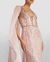 Helenium Embellished Cape Gown