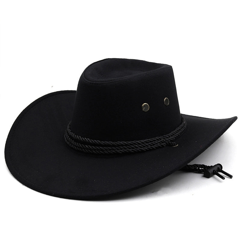 Western Denim Hat Big Brim Suede Outdoor Retro Top Hat British Jazz Hot
