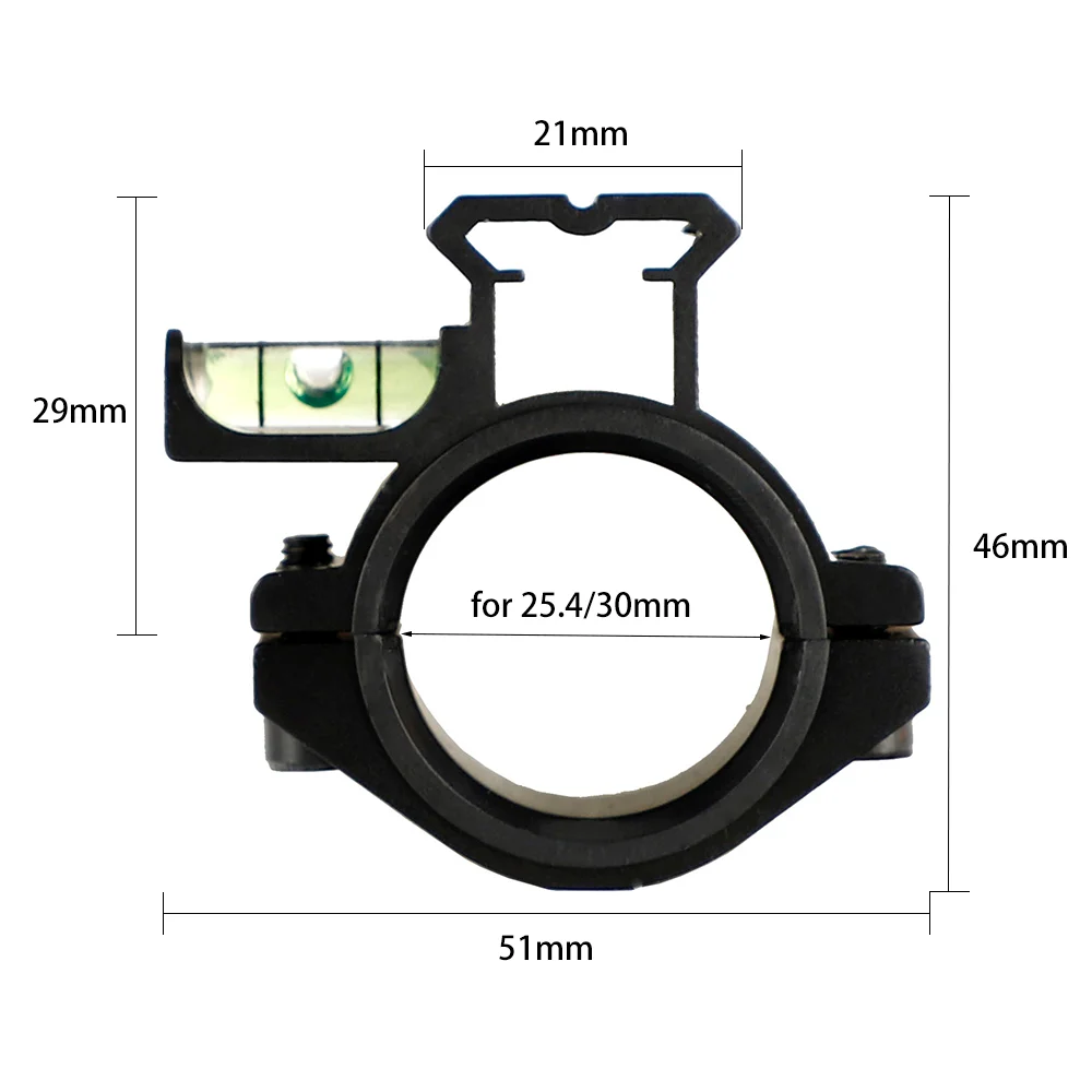 ohhunt® Scope Flashlight Barrel Mount 25.4mm and 30mm Ring Adapter 20mm Picatinny Rail with Bubble Level
