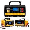 12V/24V Car Battery Charger with Cable Clamps & LCD Display Automatic Chargers and Maintainer for Car Motorcycle Lawn Mower