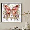 Red Butterfly DIY Partial Drill Special Shape Diamond Painting Kit 30x30cm