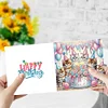 (US Local)6Pcs Birthday Cat Diamond Painting Greeting Card for Family Friends Gift