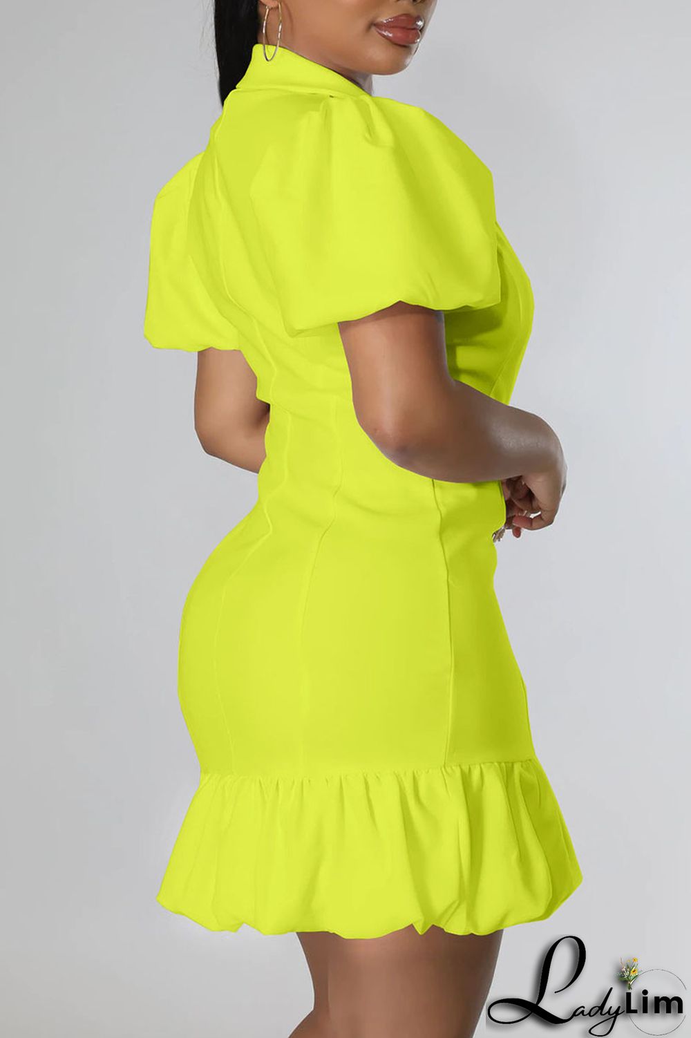 Rose Red Casual Sweet Solid Patchwork Buckle Flounce V Neck Straight Dresses