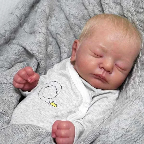 17" Sleeping Reborn Baby Boy Frodo,Soft Weighted Body, Cute Lifelike Handmade Reborn Doll Set,Gift for Kids