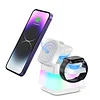 Rotating Folding 4 in 1 Table Lamp Wireless Charger 15W Fast Charging Magnet Adsorption Hidden Charging Station With Three Lighting Modes