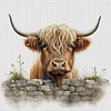 (US Only)Full Embroidery cotton Thread 11CT Count Highland Yak Cross Stitch 40x40cm