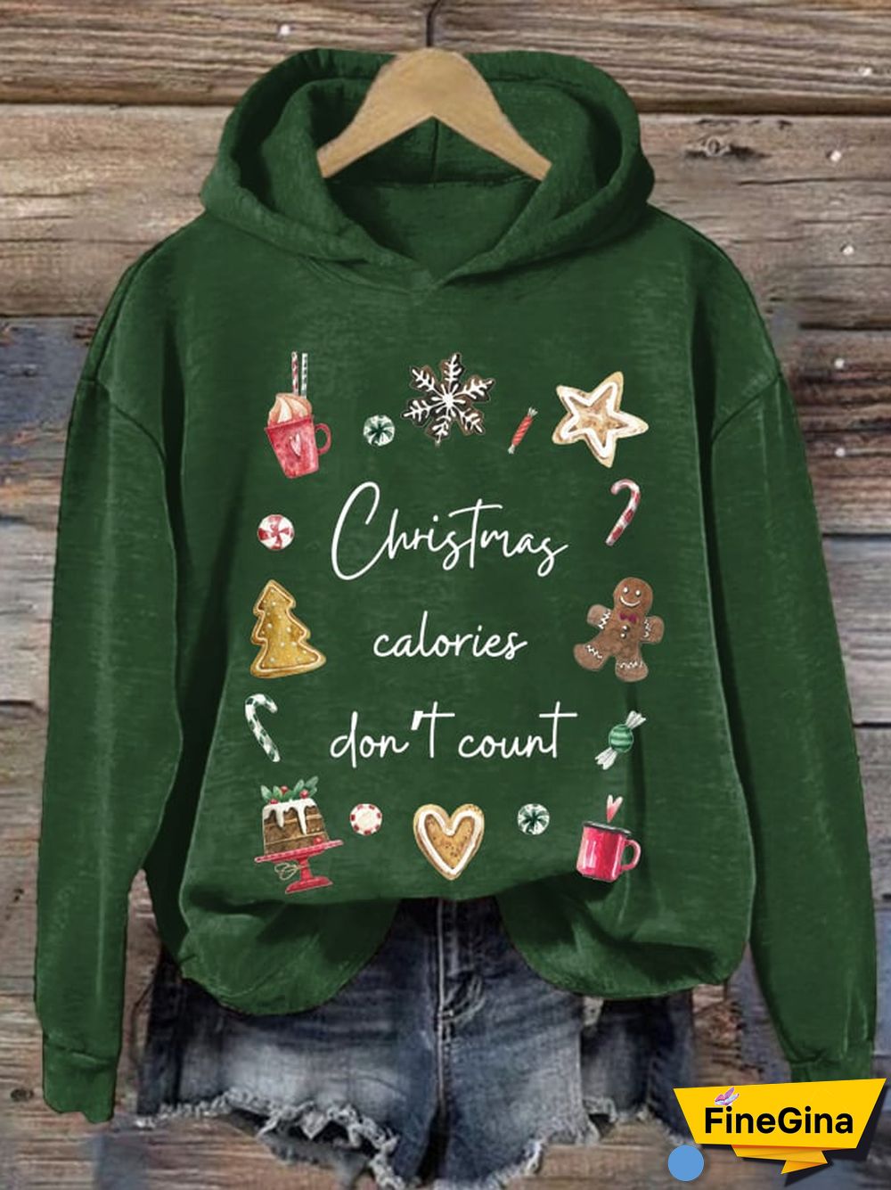 Women's Christmas Calories Don&rsquo;t Count Print Sweatshirt