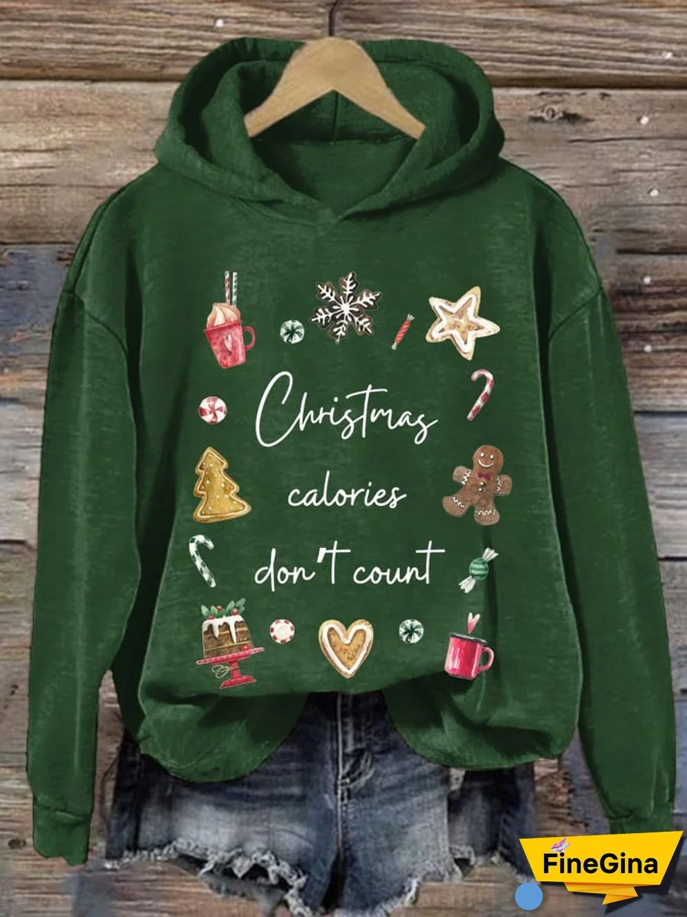 Women's Christmas Calories Don&rsquo;t Count Print Sweatshirt