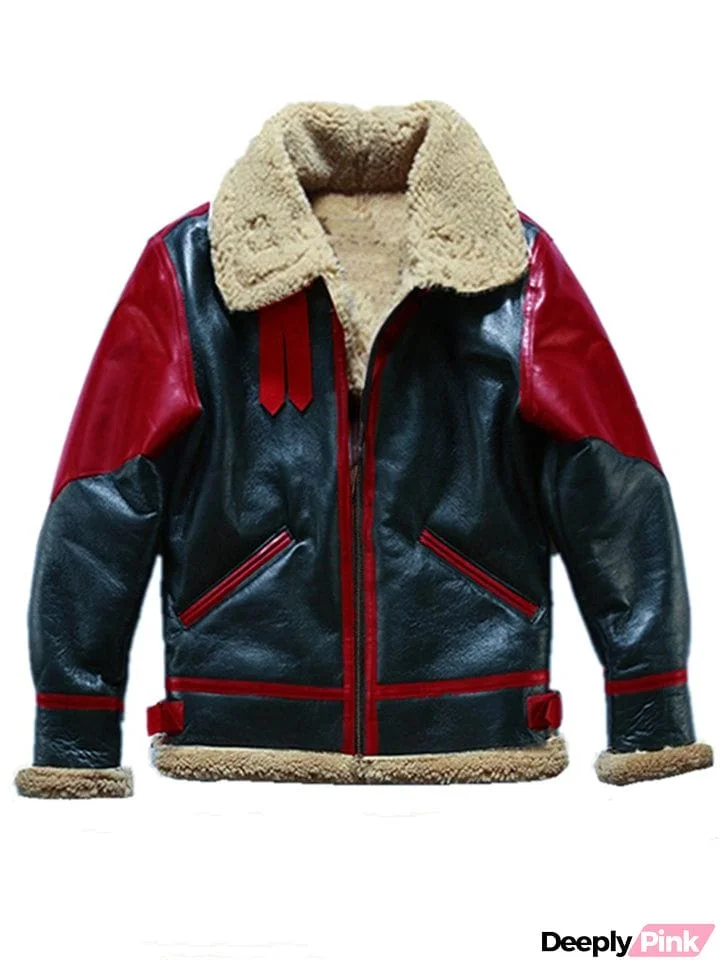 Faux Suede Contrast Color Thickened Winter Jacket for Men