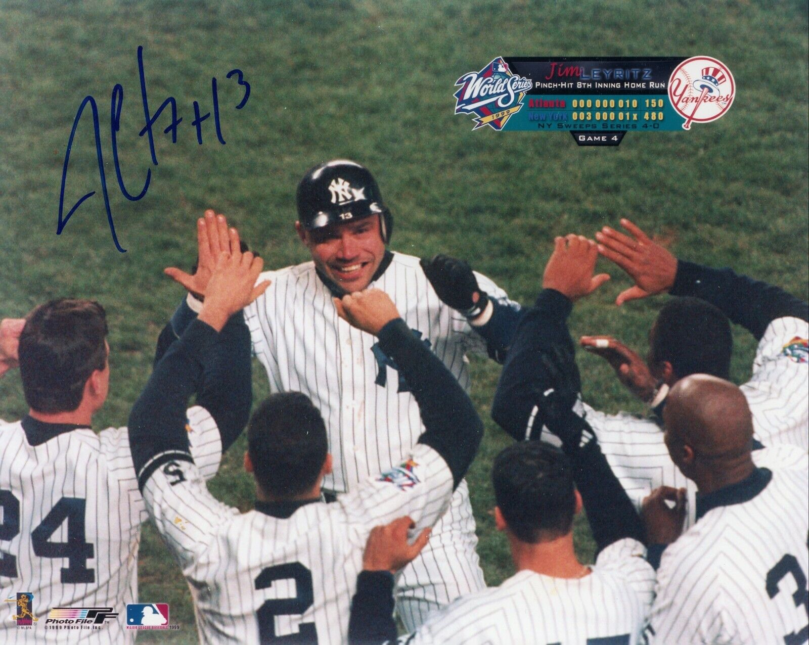 Jim Leyritz Yankees 1999 World Series Signed Autographed 8x10 Glossy Photo Poster painting COA