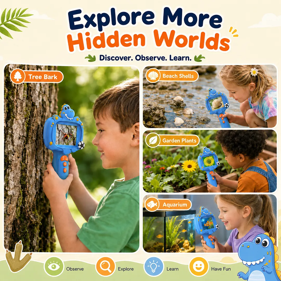 BEBANG Borescope Camera with Light for Kids, Snake Scope Camera for Outdoor Camping Nature Exploration
