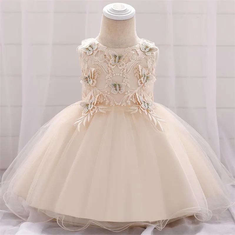 2021 Summer Newborn 1st Birthday Dress For Baby Girl Dress Butterfly Baptism Dress Wedding Princess Dresses Girl Party 1 2 Year