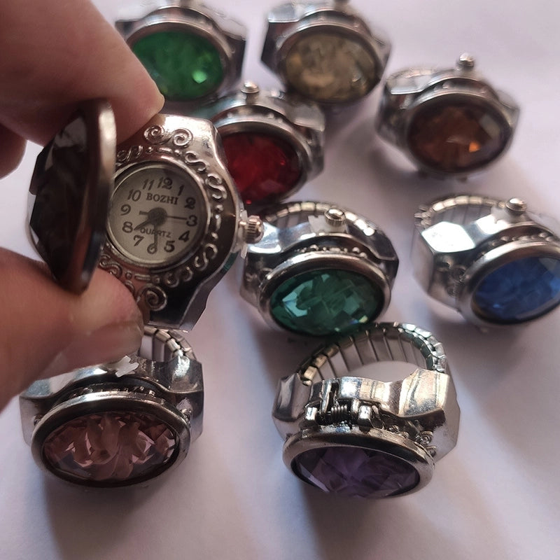 Retro Solid Color Quartz Watch Rings Women’s Watches