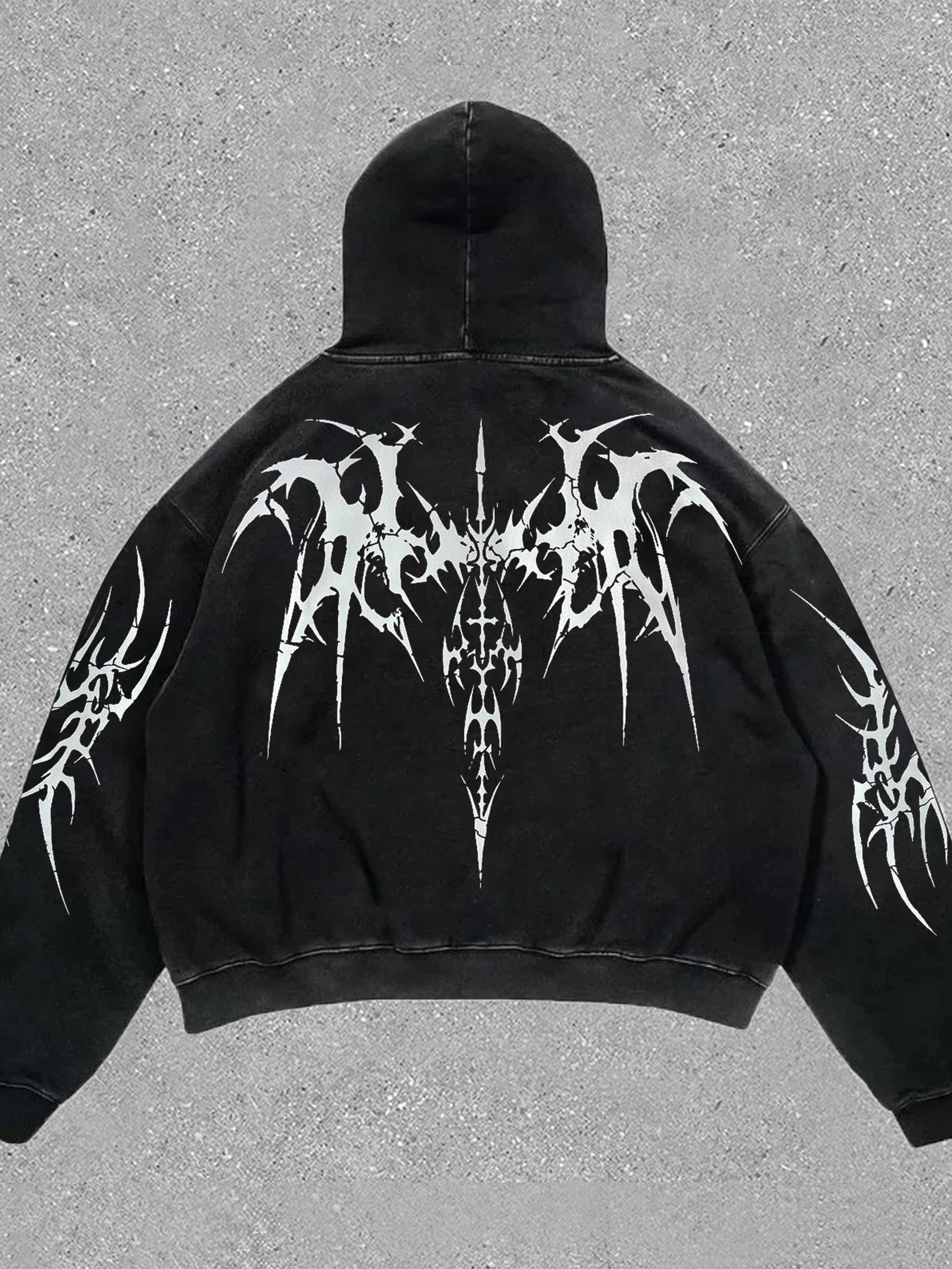 Art Satanic Vintage Gothic Print Hoodie