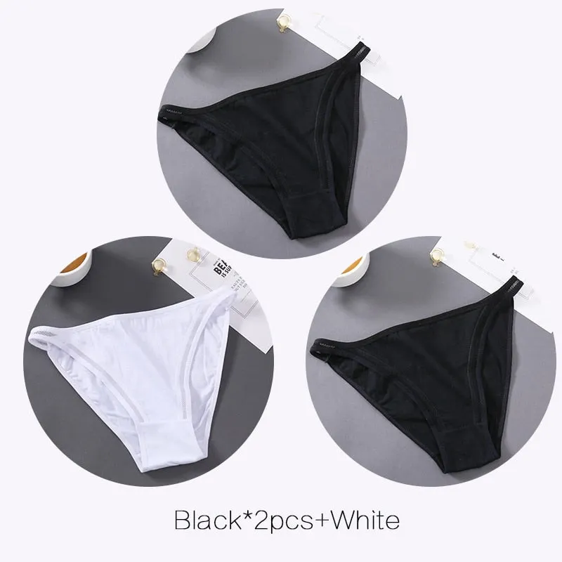 FINETOO Sexy Panties Women Underwear Waist Hollow Cotton Briefs For Girls Low-Rise Bikini Female Lingerie Comfortable Underpants