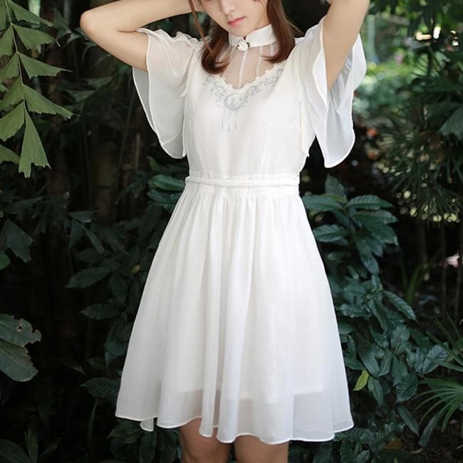 S-XL White Sailor Moon Sprite Chiffon Dress SP167179