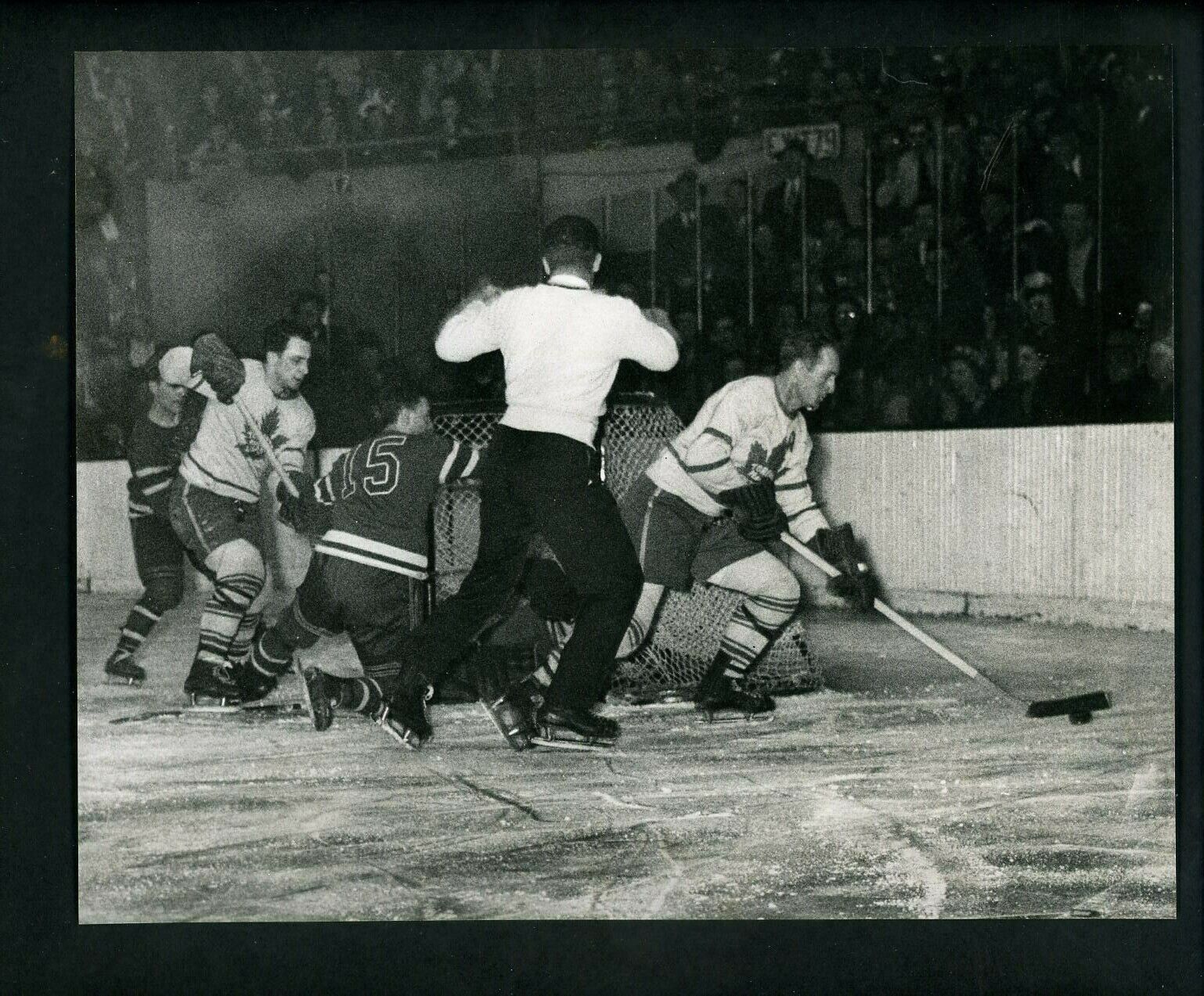 New York Rangers & Toronto Maple Leafs 1947 New York Times Type 1 Press Photo Poster painting 4D