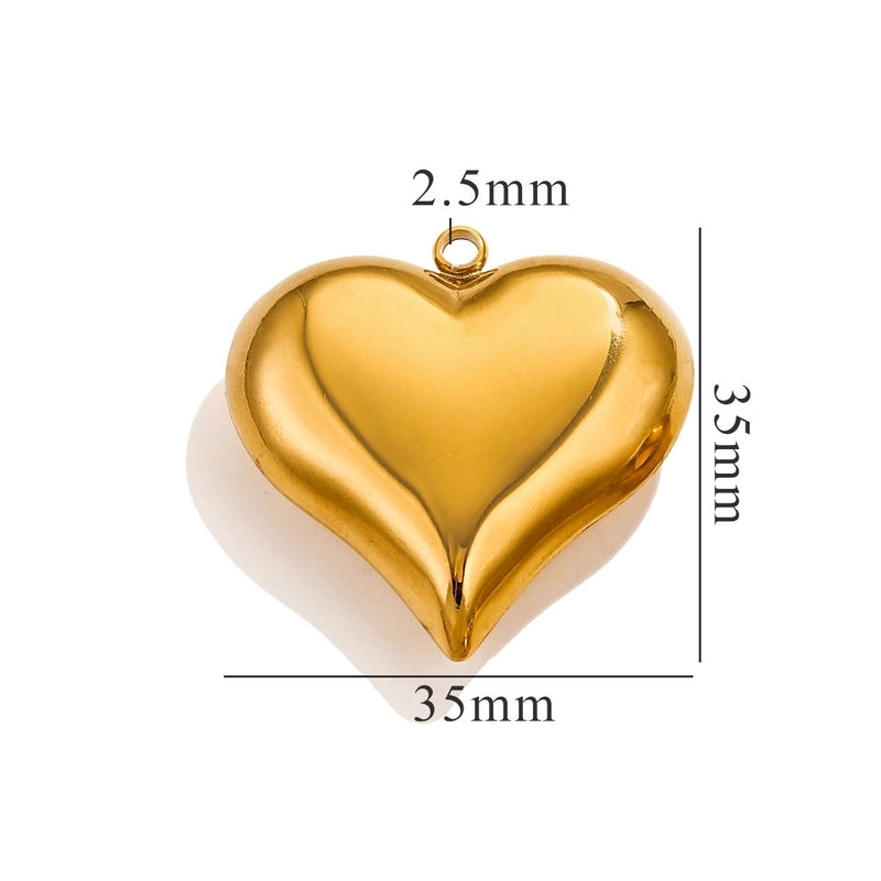 1 Piece 15*15mm Titanium Steel Heart Shape Pendant Jewelry Accessories