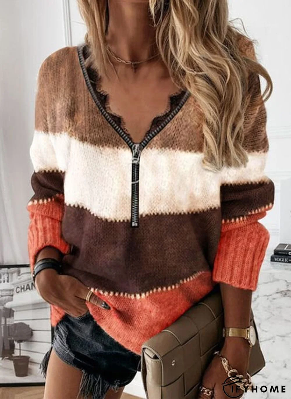 Long Sleeve Cotton-Blend Shirts & Tops | IFYHOME