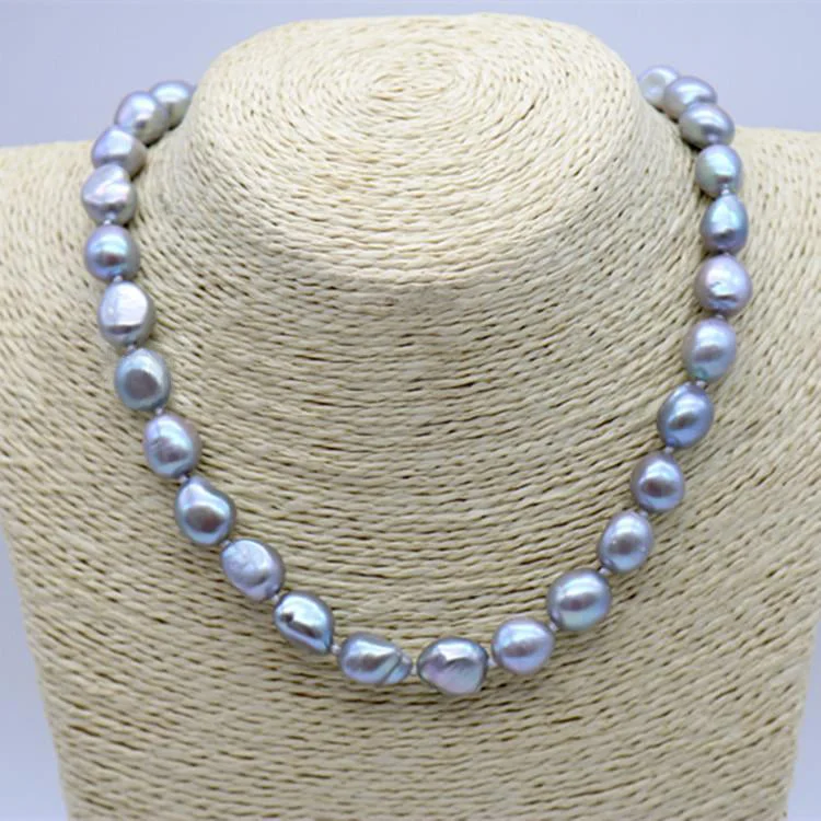 Gray Shaped Pearl Short Necklace | Baroque Freshwater Pearls