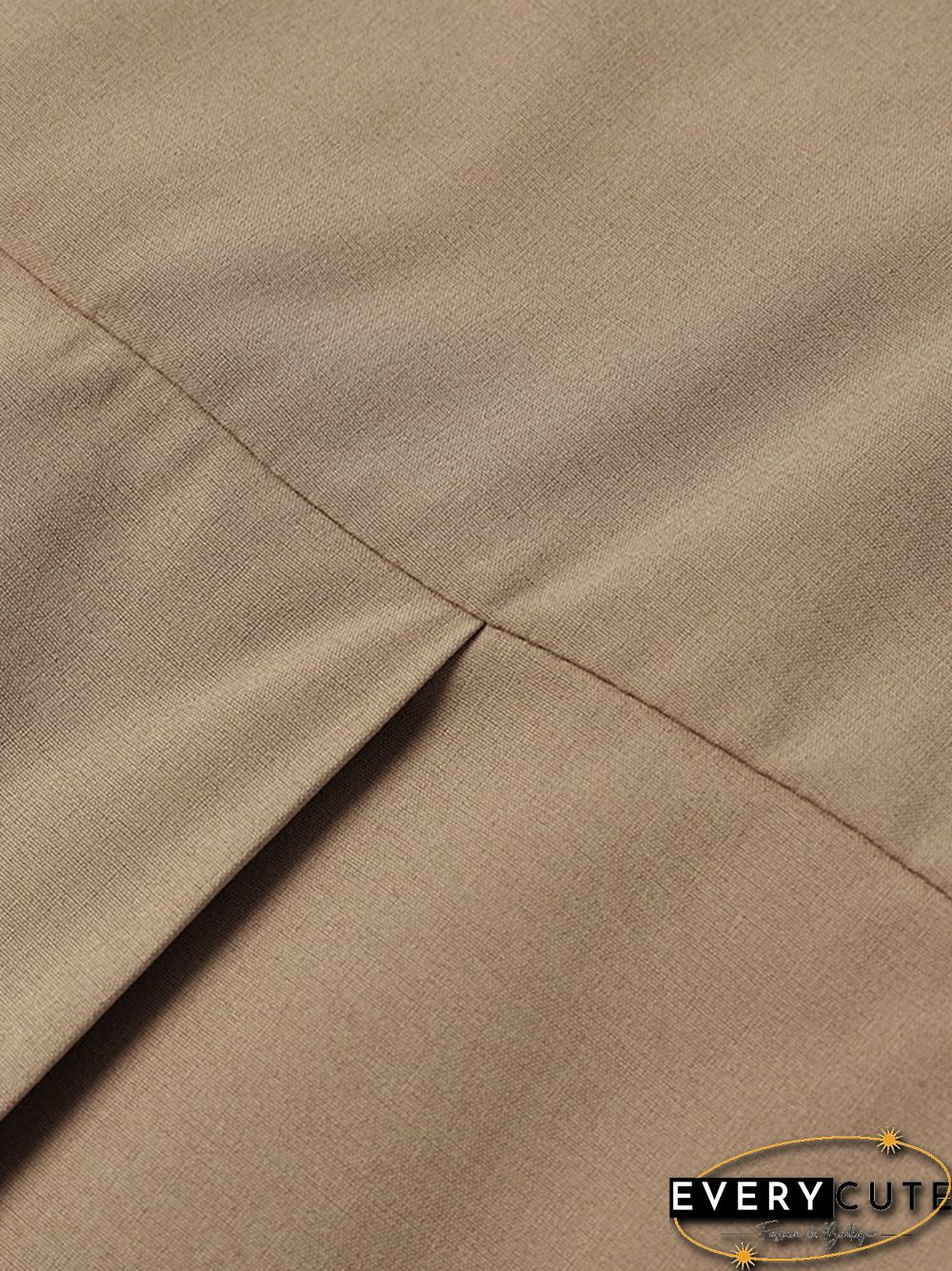 Plain Pleats V Neck Sleeveless Elegant Two Pieces Suit