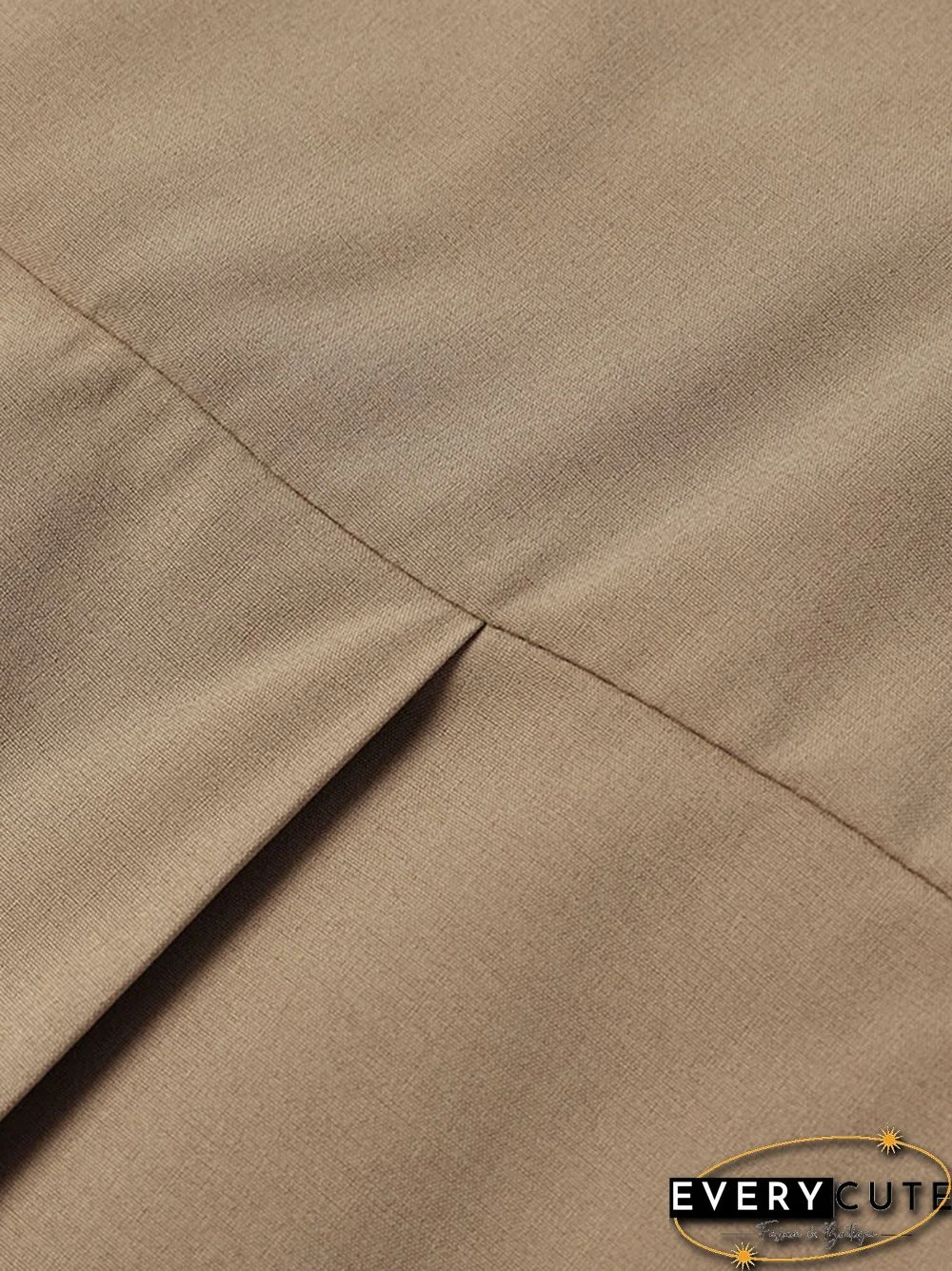 Plain Pleats V Neck Sleeveless Elegant Two Pieces Suit