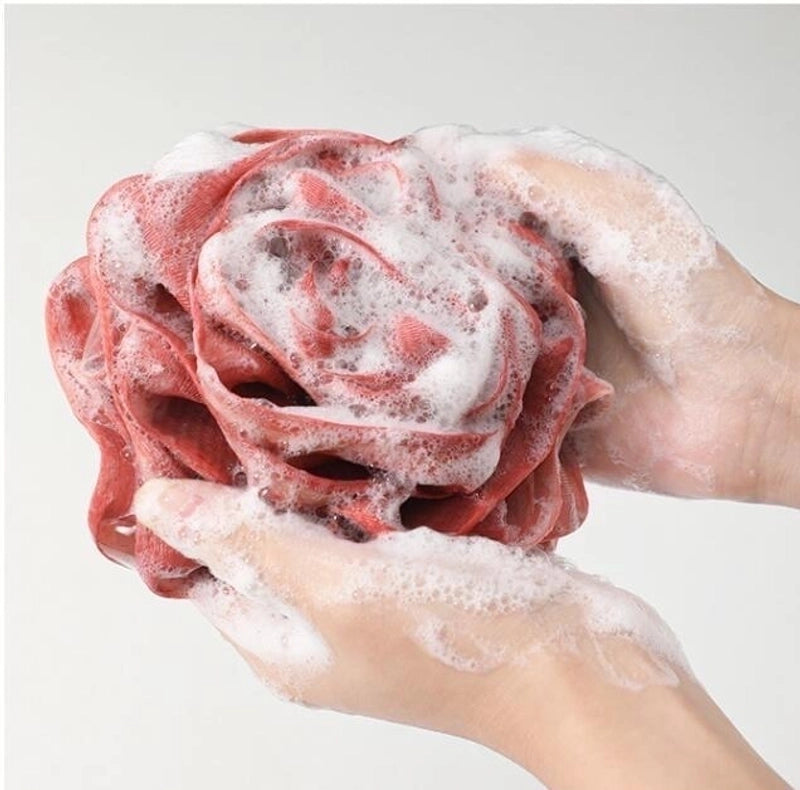 Casual Flower Pe Bath Ball/mesh Sponge