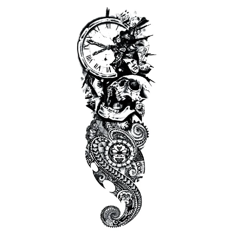 Body Art Arm Fake Sleeve Tattoos For Men Waterproof Wolf Tiger Chinese Dragon Sticker Temporary Fox Tattoo Waterproof Sleeves 303