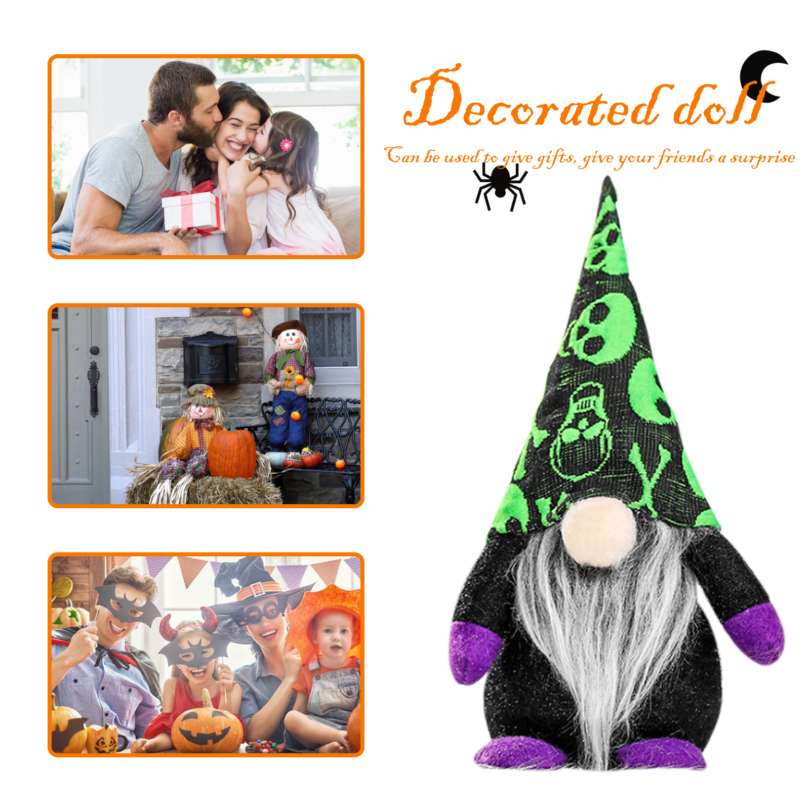 

Halloween Gnomes - Tabletop Figurines Decorations Gifts Faceless Elf Dolls, 501 Original