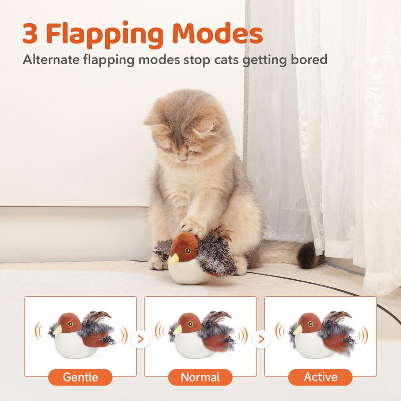 Potaroma Cat Toys Flapping Bird (DON'T FLY), Lifelike Chirping Cat Kicker (DON'T FLY), Rechargeable Touch Activated Interactive Kitten Toy 3