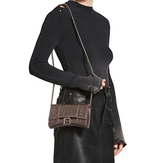  Balenciaga Hourglass Wallet On Chain Metallized Crocodile Embossed 4.9 out of 5 Customer Rating