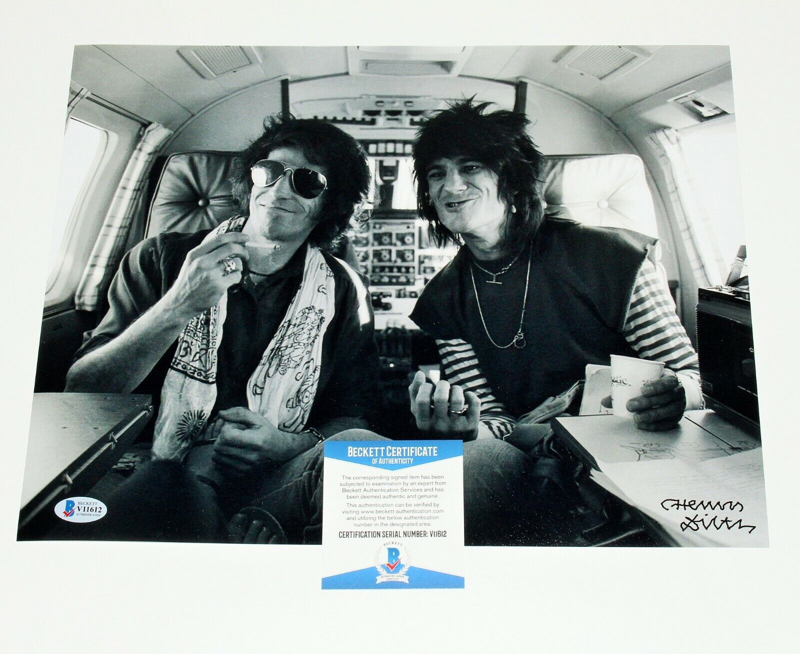 Photo Poster paintingGRAPHER HENRY DILTZ SIGNED KEITH RICHARDS 11x14 Photo Poster painting BECKETT COA WOODSTOCK