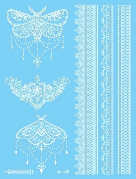 Sdrawing Creative Fake Temporary Tattoo Snowflake Star Moon Flower Butterfly Body Art Beauty Face Tattoo Makeup Sticker for Women