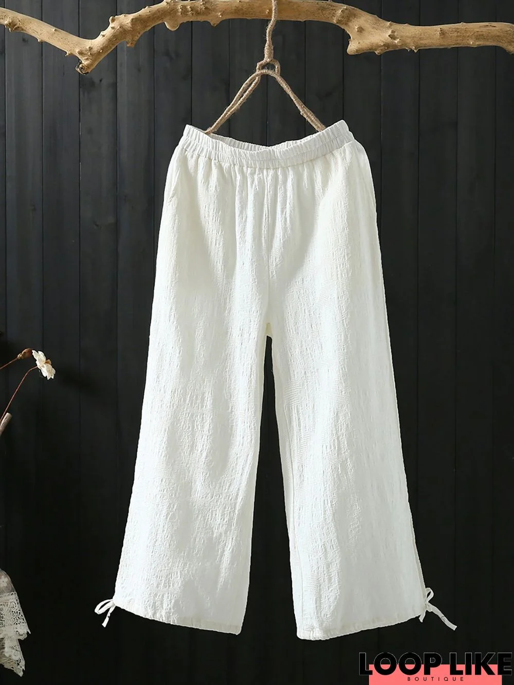 Women Linen Solid Pants