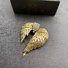 Golden Angel Wing Brooch with Rhinestone Accent TT Design&trade;