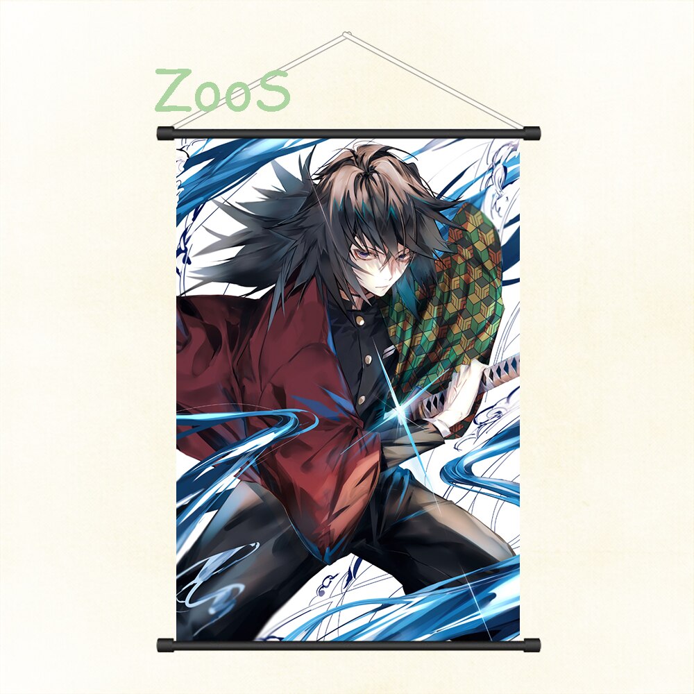 ZOOS Demon Slayer Tomioka Giyuu Decoration Picture Mural Anime Painting Cartoon Comics Poster Canvas and Wall Prints Decor