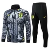 Joyfball 2024/2025 Brazil Long Zipped Jesus Jacket Black Football Jersey 1:1 Thai Quality 
