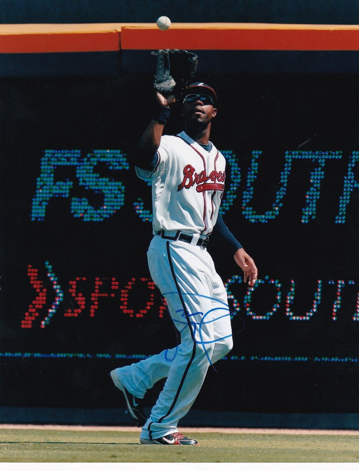 JAYSON HEYWARD ATLANTA BRAVES ACTION SIGNED 8x10