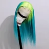 Preplucked Full Lace Human Hair Wigs Green Blue 13x6 Straight Lace Front Wig Remy Pink Orange Ombre Human Hair Wig