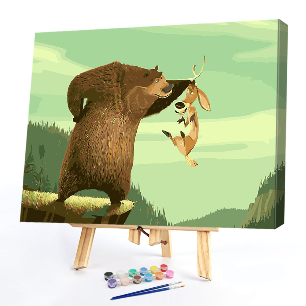 

40*50cm - Paint By Numbers - Beer Deer, 501 Original