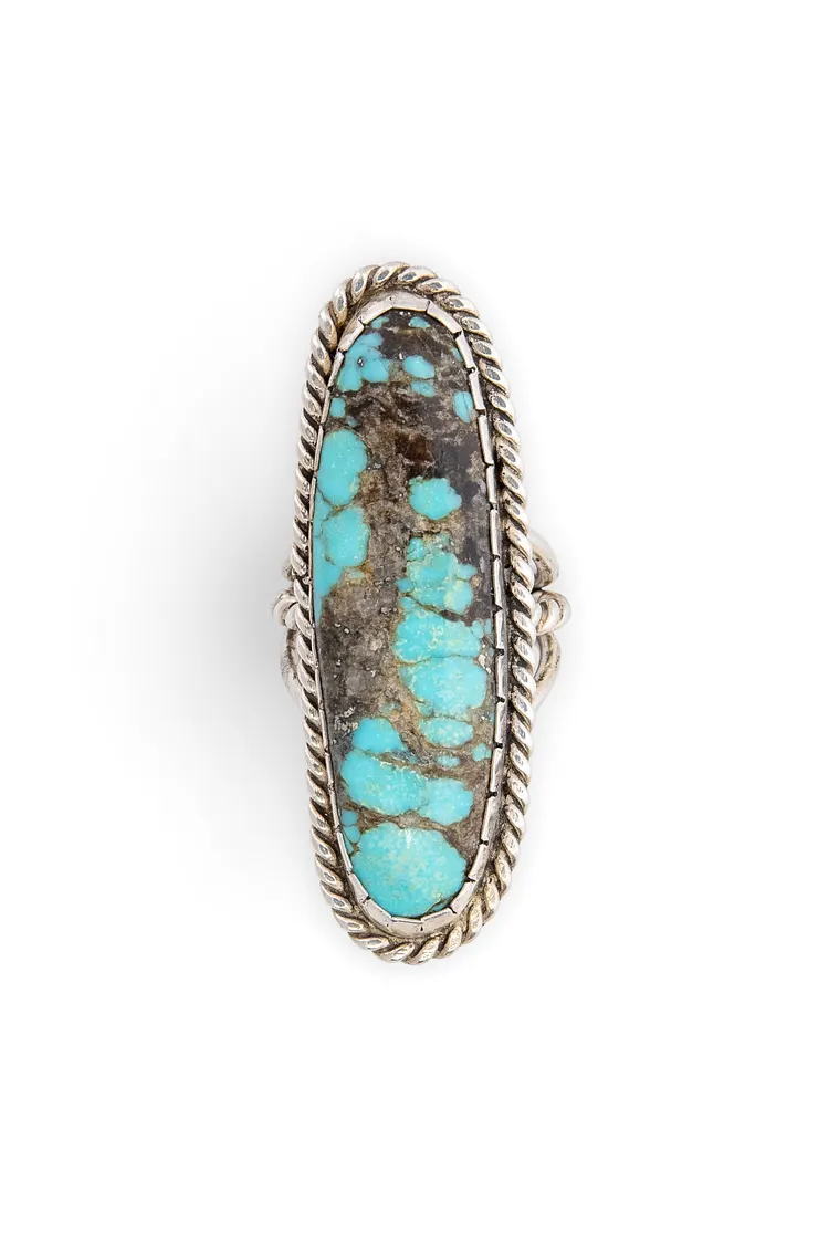 Ring, Turquoise, Single Stone, Hallmark, Vintage, 706