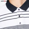 Jack&Jones Brand 2018 NEW business casual stripes lapel short sleeves male Polo |217306511